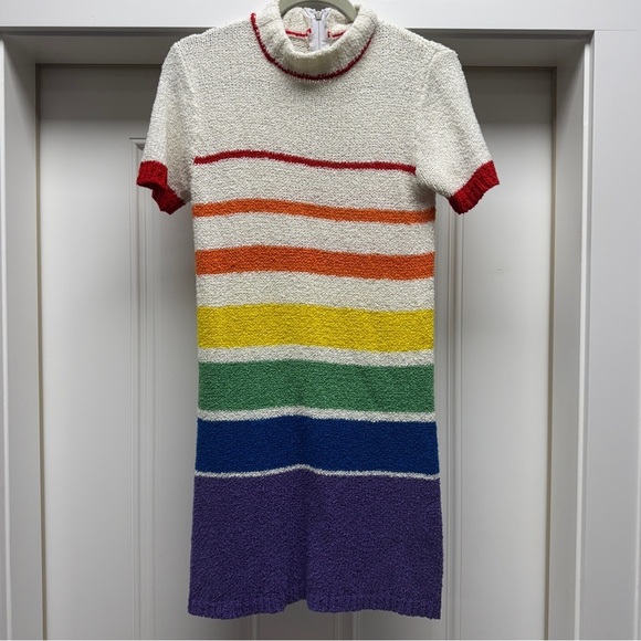 UNIF Rainbow Colorful Striped Knit Dress - Picture 6 of 16